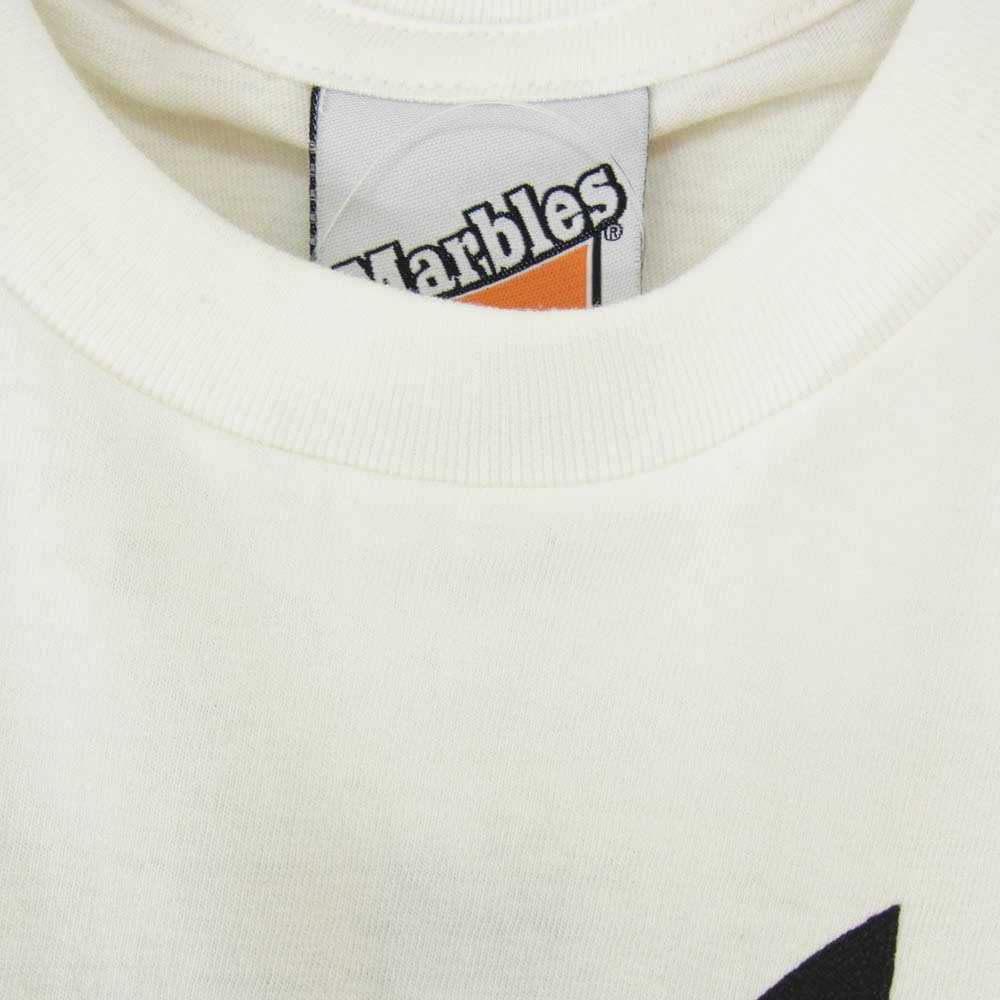 MARBLES マーブルズ C8-B301 × PLAYBOY プレイボーイ フロントロゴ プリント Tシャツ 半袖カットソー ホワイト系 S【新古品】【未使用】【中古】