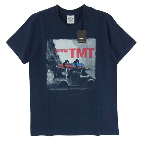 TMT ティーエムティー TCS-S1305 フロントプリント 半袖 Tシャツ ネイビー系 M【新古品】【未使用】【中古】