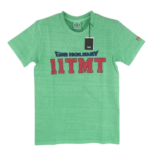 TMT ティーエムティー TCS-S14SP80 BIG HOLIDAY フロントプリント 半袖 Tシャツ グリーン系 S【新古品】【未使用】【中古】