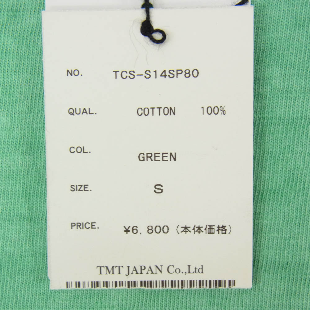 TMT ティーエムティー TCS-S14SP80 BIG HOLIDAY フロントプリント 半袖 Tシャツ グリーン系 S【新古品】【未使用】【中古】
