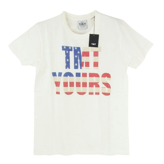 TMT ティーエムティー TCS-F11SP12 TMT YOURSロゴ コットン 半袖 Tシャツ オフホワイト系 S【新古品】【未使用】【中古】