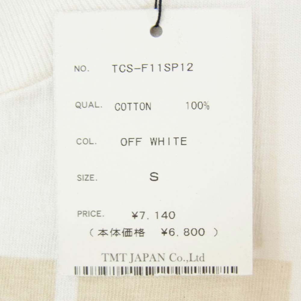 TMT ティーエムティー TCS-F11SP12 TMT YOURSロゴ コットン 半袖 Tシャツ オフホワイト系 S【新古品】【未使用】【中古】