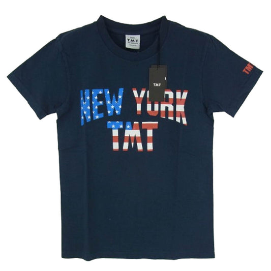 TMT ティーエムティー TCS-S14SP12 NEW YORK ロゴ コットン 半袖 Tシャツ ネイビー系 S【新古品】【未使用】【中古】