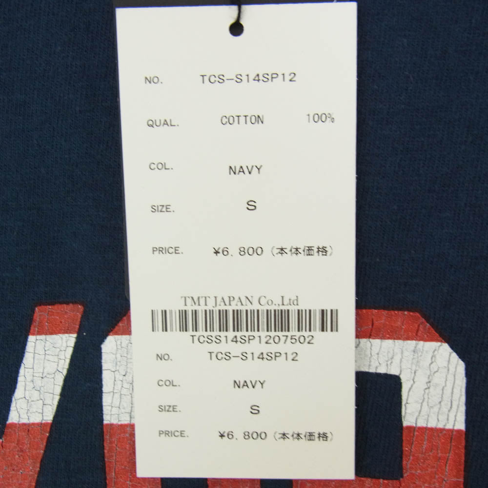 TMT ティーエムティー TCS-S14SP12 NEW YORK ロゴ コットン 半袖 Tシャツ ネイビー系 S【新古品】【未使用】【中古】