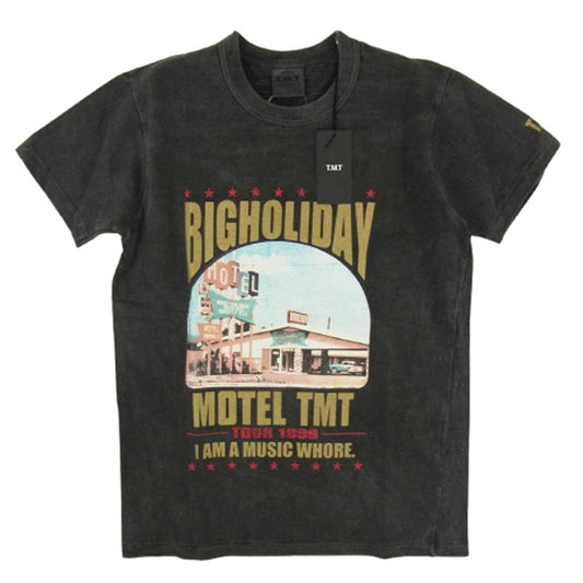 TMT ティーエムティー TCS-F1505 ソフトツイスト ジャージー プリント 半袖 Tシャツ ブラック系 S【新古品】【未使用】【中古】