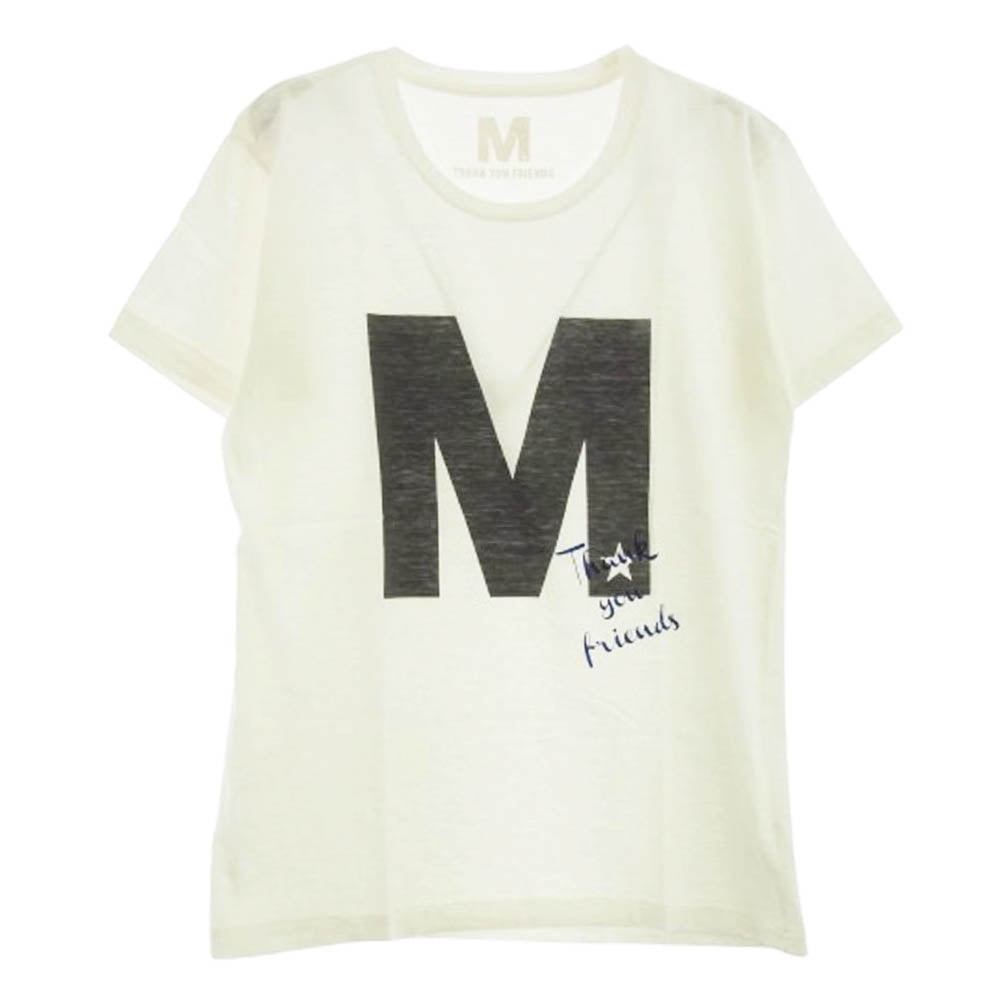 エム 12HS-MST007 THANK YOU FRIEND ロゴ プリント Tシャツ 半袖 カットソー オフホワイト系 M【新古品】【未使用】【中古】