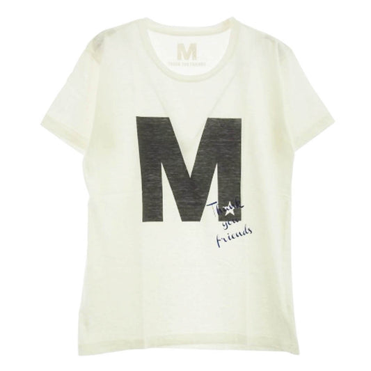 エム 12HS-MST007 THANK YOU FRIEND ロゴ プリント Tシャツ 半袖 カットソー オフホワイト系 M【新古品】【未使用】【中古】