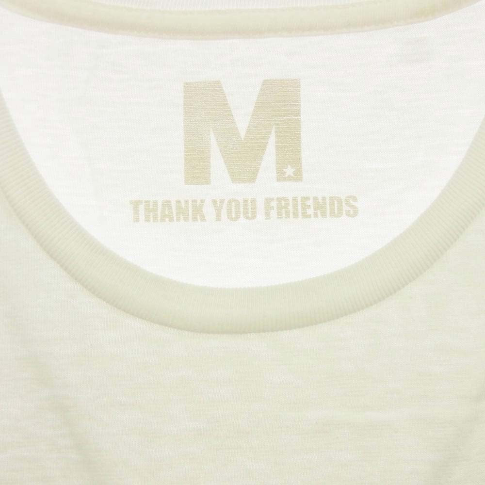 エム 12HS-MST007 THANK YOU FRIEND ロゴ プリント Tシャツ 半袖 カットソー オフホワイト系 M【新古品】【未使用】【中古】