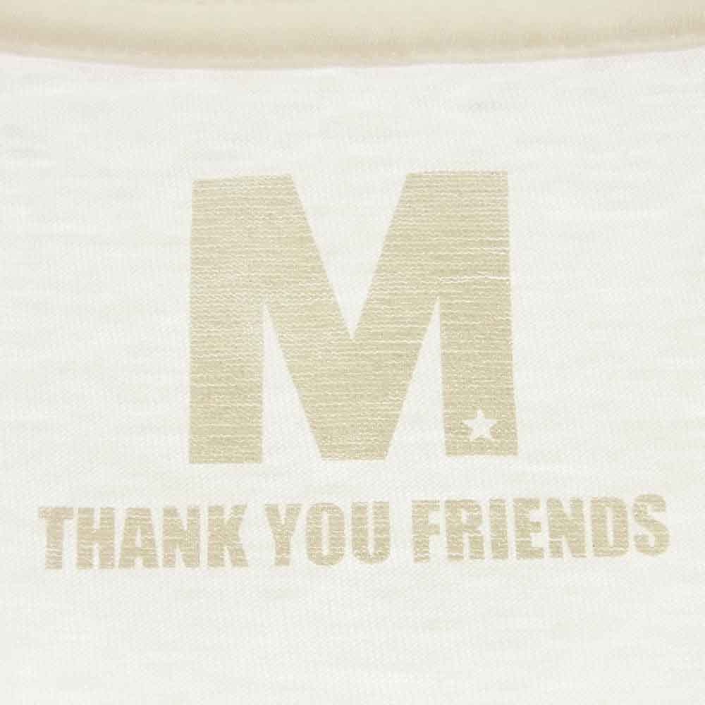 エム 12HS-MST007 THANK YOU FRIEND ロゴ プリント Tシャツ 半袖 カットソー オフホワイト系 M【新古品】【未使用】【中古】