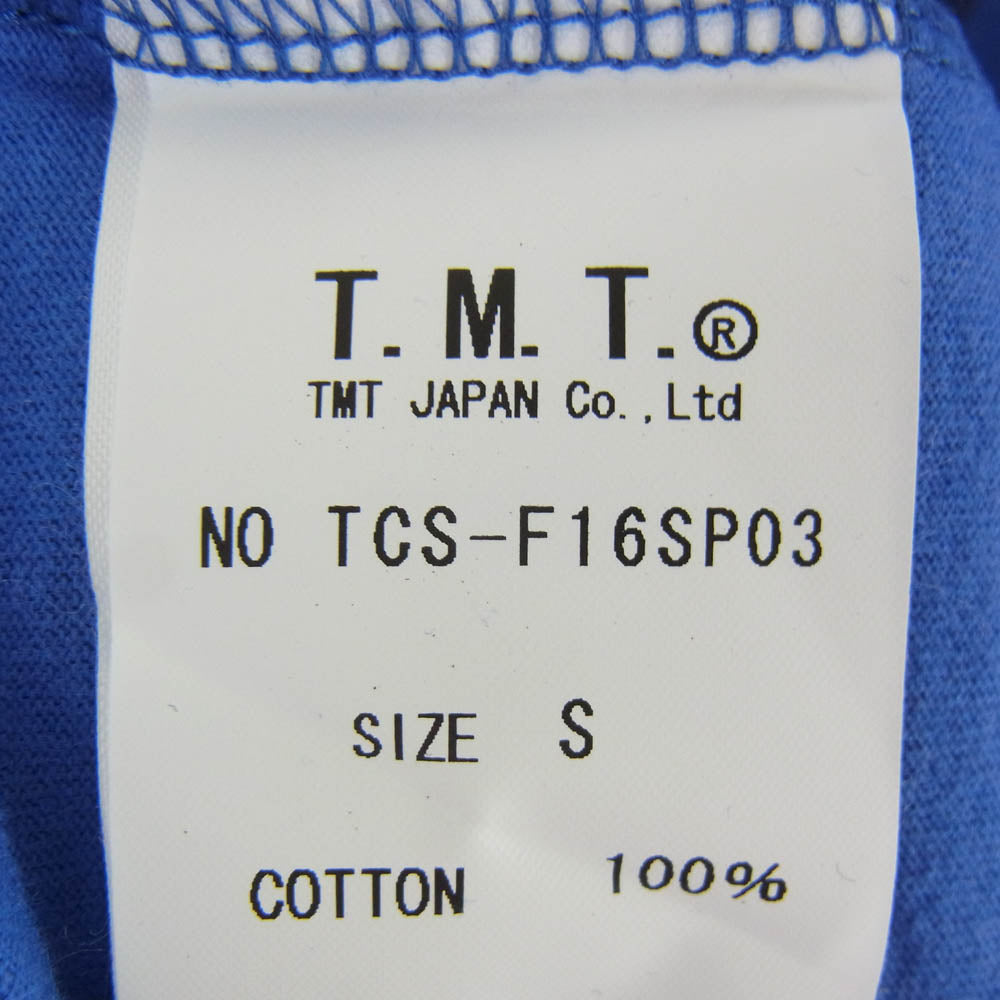 TMT ティーエムティー TCS-F16SP03 ALOHA ロゴ コットン 半袖 Tシャツ ブルー系 S【新古品】【未使用】【中古】