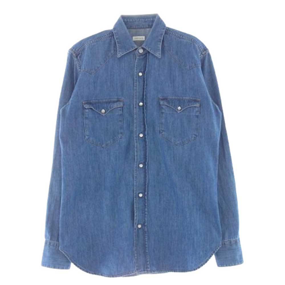 ORIAN オリアン OR-04-058-212 デニム ウエスタン シャツ 長袖 インディゴブルー系 L【中古】