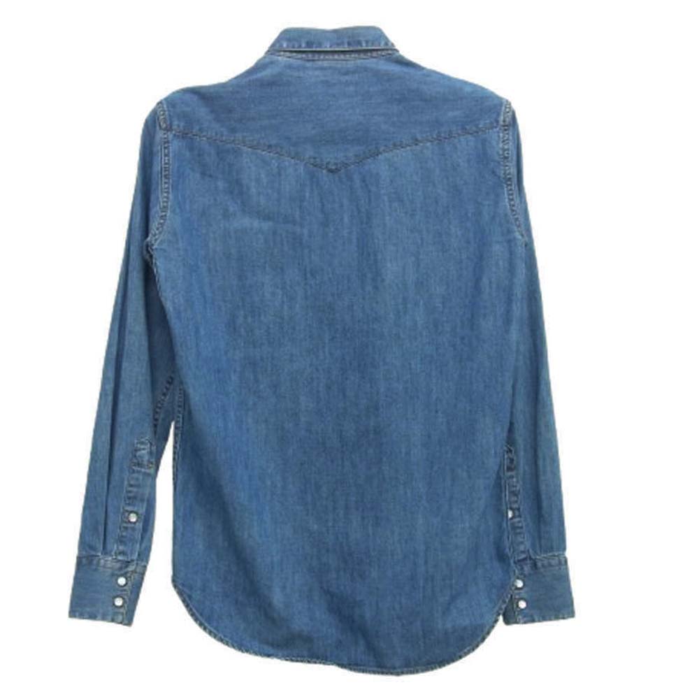 ORIAN オリアン OR-04-058-212 デニム ウエスタン シャツ 長袖 インディゴブルー系 L【中古】