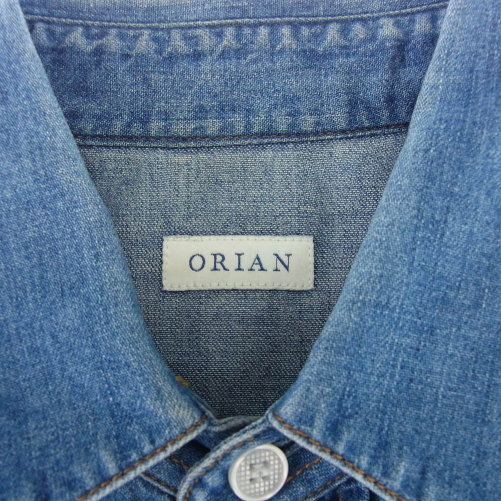 ORIAN オリアン OR-04-058-212 デニム ウエスタン シャツ 長袖 インディゴブルー系 L【中古】
