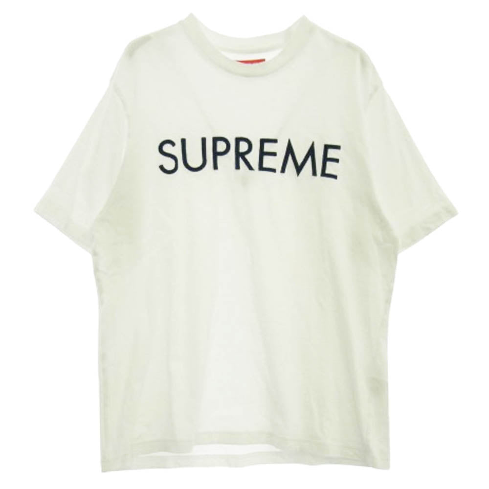 Supreme シュプリーム 25SS Capital S/S Top キャピタル ロゴプリント Tシャツ 半袖カットソー ホワイト系 S【中古】