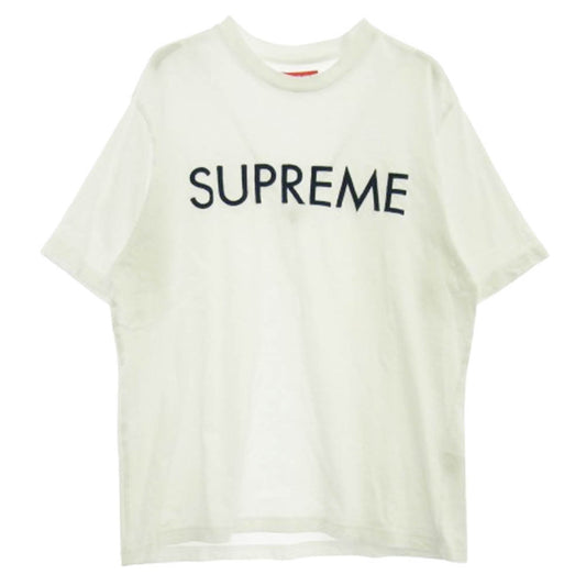 Supreme シュプリーム 25SS Capital S/S Top キャピタル ロゴプリント Tシャツ 半袖カットソー ホワイト系 S【中古】