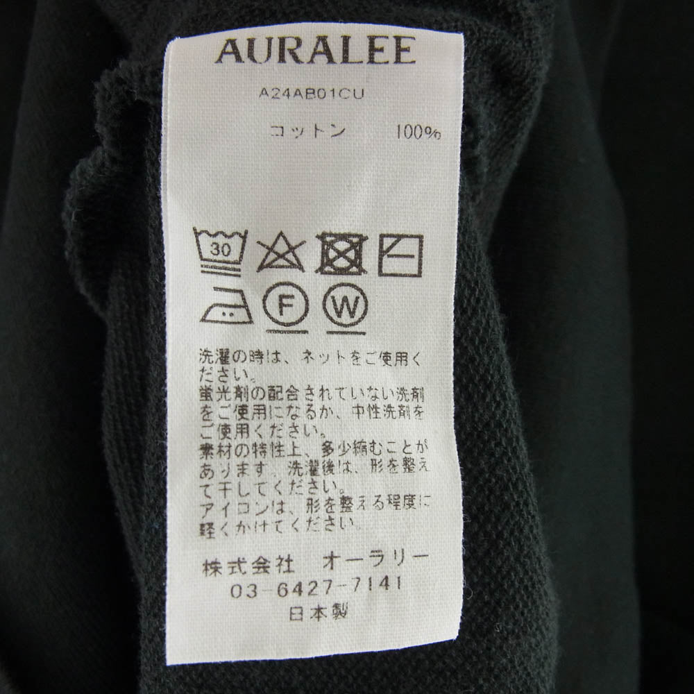 AURALEE オーラリー A24AB01CU 24AW SUPER HIGH GAUGE SWEAT ZIP BLOUSON スーパー ハイゲージ スウェット ジップアップ ブルゾン ブラック系 3【中古】