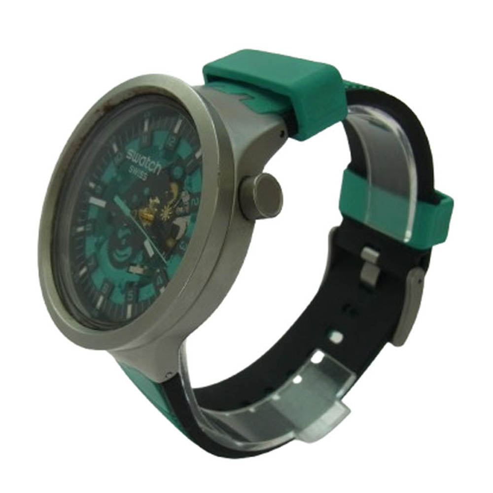 Swatch スウォッチ SB07S111 MINT TRIM クォーツ 腕時計 シルバー系 グリーンブルー系【中古】