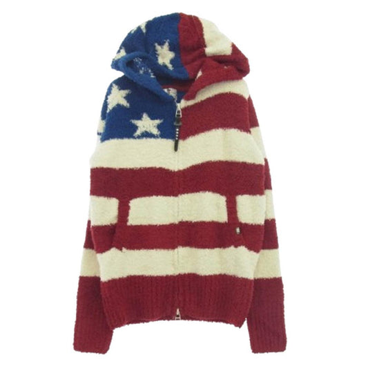 TMT ティーエムティー TKN-F1708 星条旗 ボア パイル 長袖 ジップアップ パーカー マルチカラー系 S【極上美品】【中古】