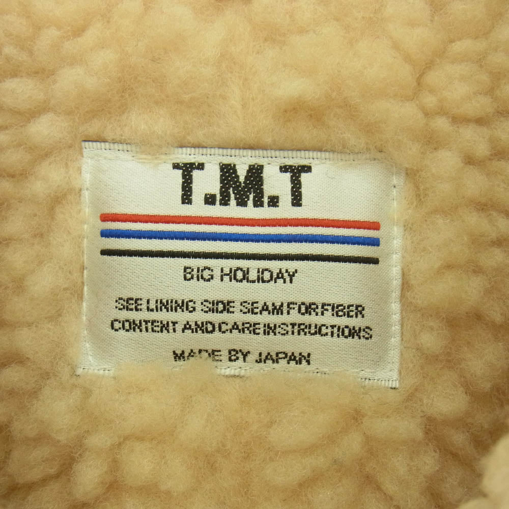 TMT ティーエムティー TJK-F1410 CHECK BOA LUNCH JACKET チェック ウール ボア ランチ ジャケット アウター ブルゾン コート レッド系 ブラック系 S【中古】