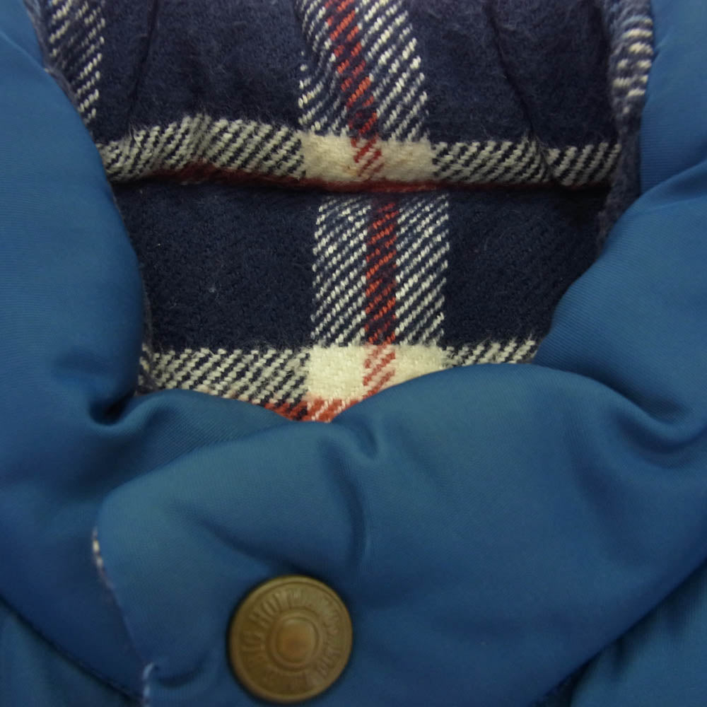 TMT ティーエムティー ワッペン付き リバーシブル チェック柄 中綿 ベスト ブルー系 マルチカラー系 S【中古】