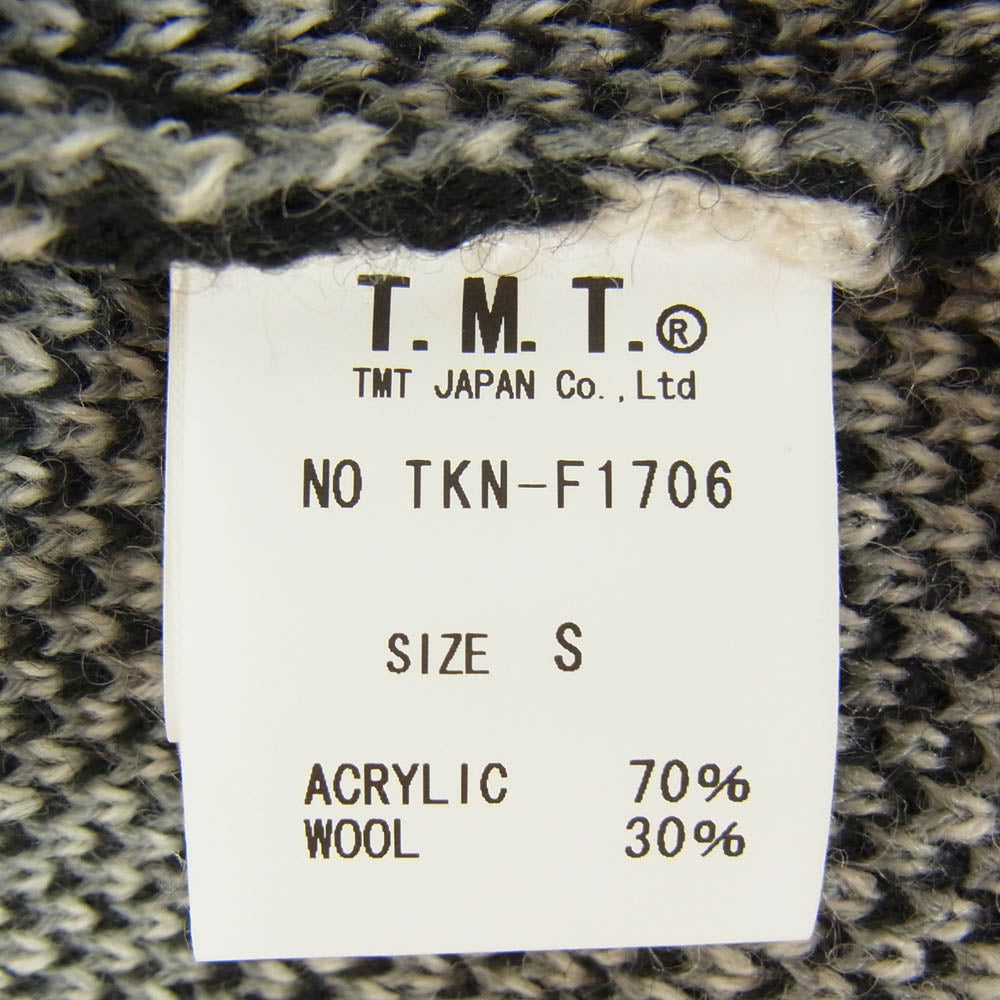 TMT ティーエムティー TKN-F1706 NATIVE JACQUARD KNIT DUFFEL COAT ニット コート ブラック系 S【美品】【中古】
