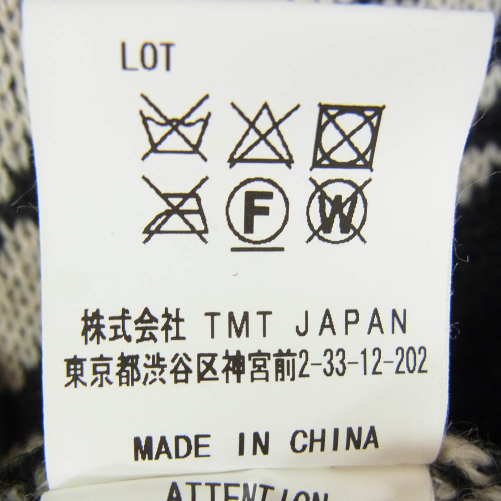 TMT ティーエムティー TKN-F1706 NATIVE JACQUARD KNIT DUFFEL COAT ニット コート ブラック系 S【美品】【中古】
