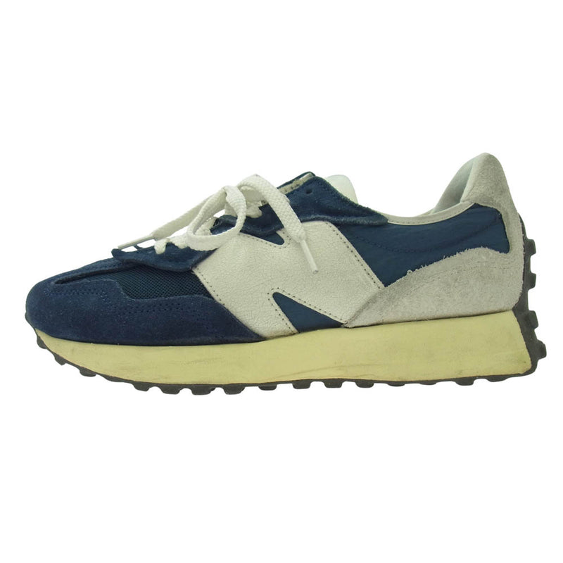 NEW BALANCE ニューバランス U327WRJ スウェード メッシュ ローカット スニーカー ネイビー系 25.5cm【中古】