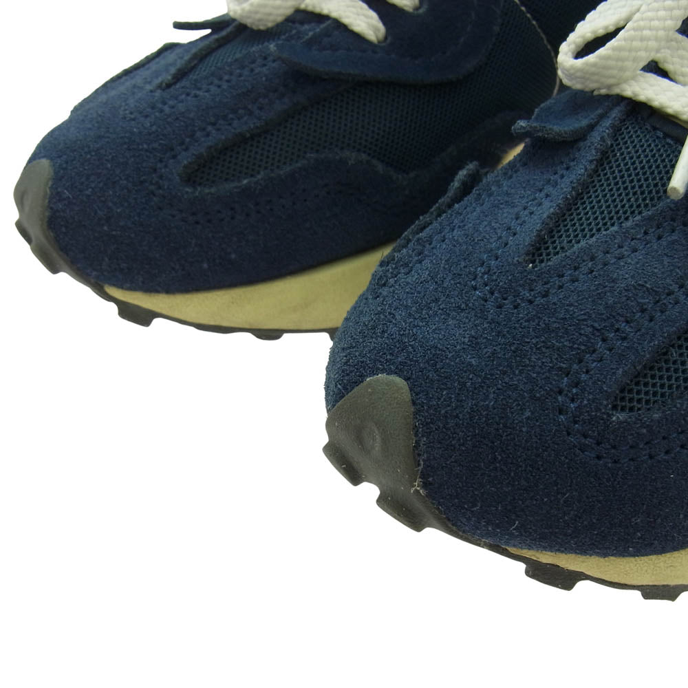 NEW BALANCE ニューバランス U327WRJ スウェード メッシュ ローカット スニーカー ネイビー系 25.5cm【中古】