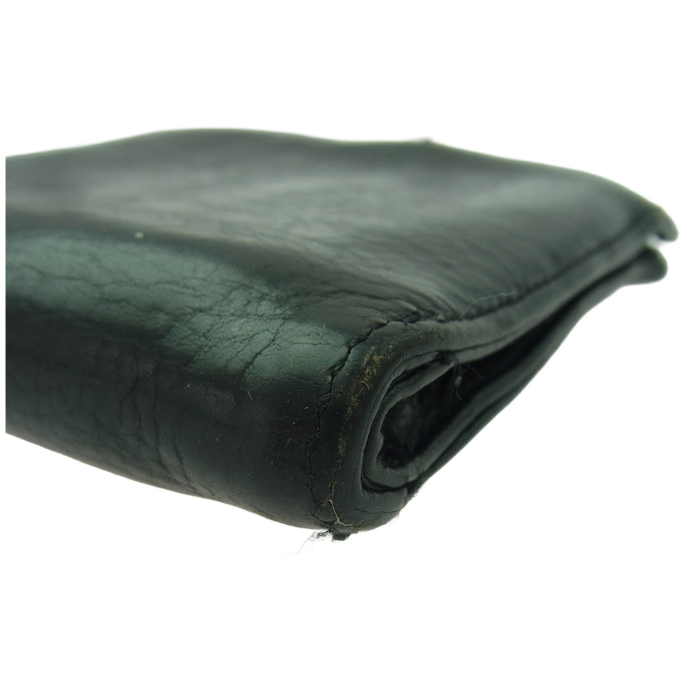 CHROME HEARTS クロムハーツ（原本無） 1SNAP 1スナップ クロスボール レザー ウォレット 二つ折り財布 ブラック系【中古】