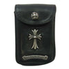 CHROME HEARTS クロムハーツ（原本無） スモールCHクロス クロスボール スクロールラベル シガレットケース レザー ポーチ ブラック ブラック系【中古】