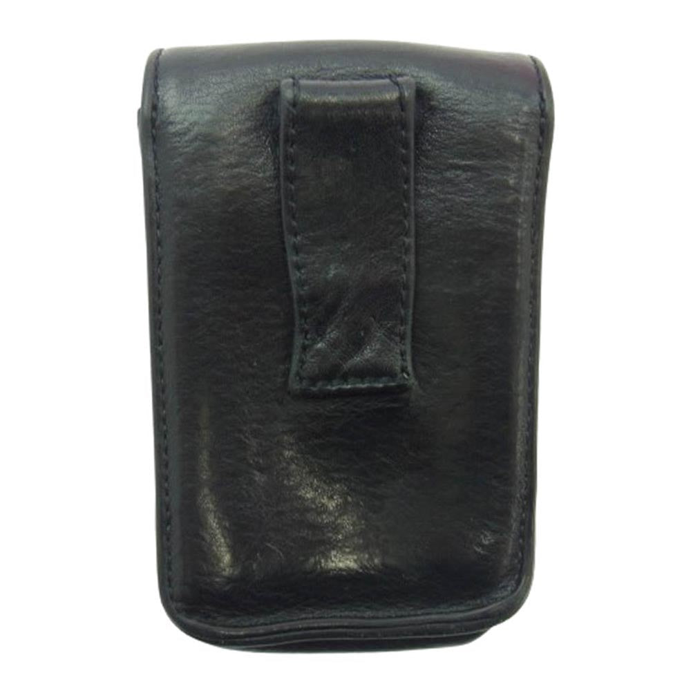 CHROME HEARTS クロムハーツ（原本無） スモールCHクロス クロスボール スクロールラベル シガレットケース レザー ポーチ ブラック ブラック系【中古】