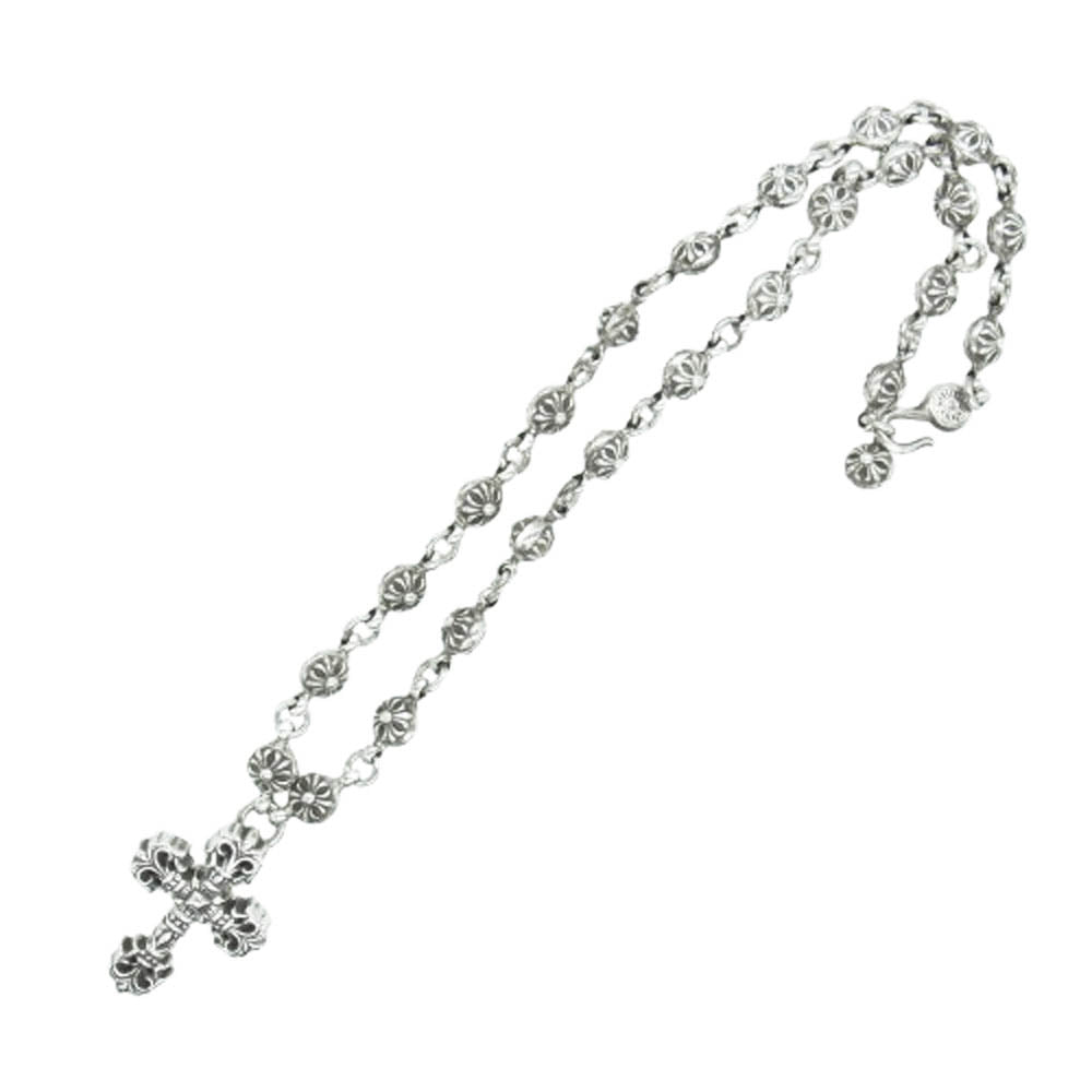 CHROME HEARTS クロムハーツ（原本無） #1 CROSS BALL CHN FILIG CRS クロスボールチェーン フィリグリークロスXS 20インチ ネックレス シルバー系【中古】