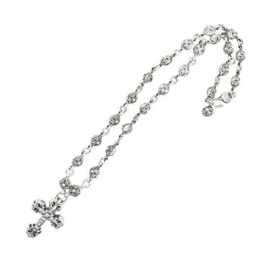 CHROME HEARTS クロムハーツ（原本無） #1 CROSS BALL CHN FILIG CRS クロスボールチェーン フィリグリークロスXS 20インチ ネックレス シルバー系【中古】