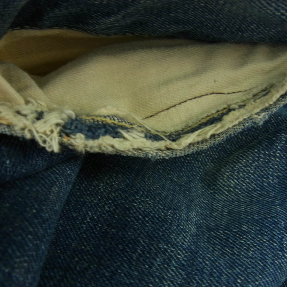 Levi's リーバイス ヴィンテージ オリジナル 60s 501XX ギャラ無し紙パッチ 不均等V センターループ W34表記 デニム パンツ インディゴブルー系 W34【中古】