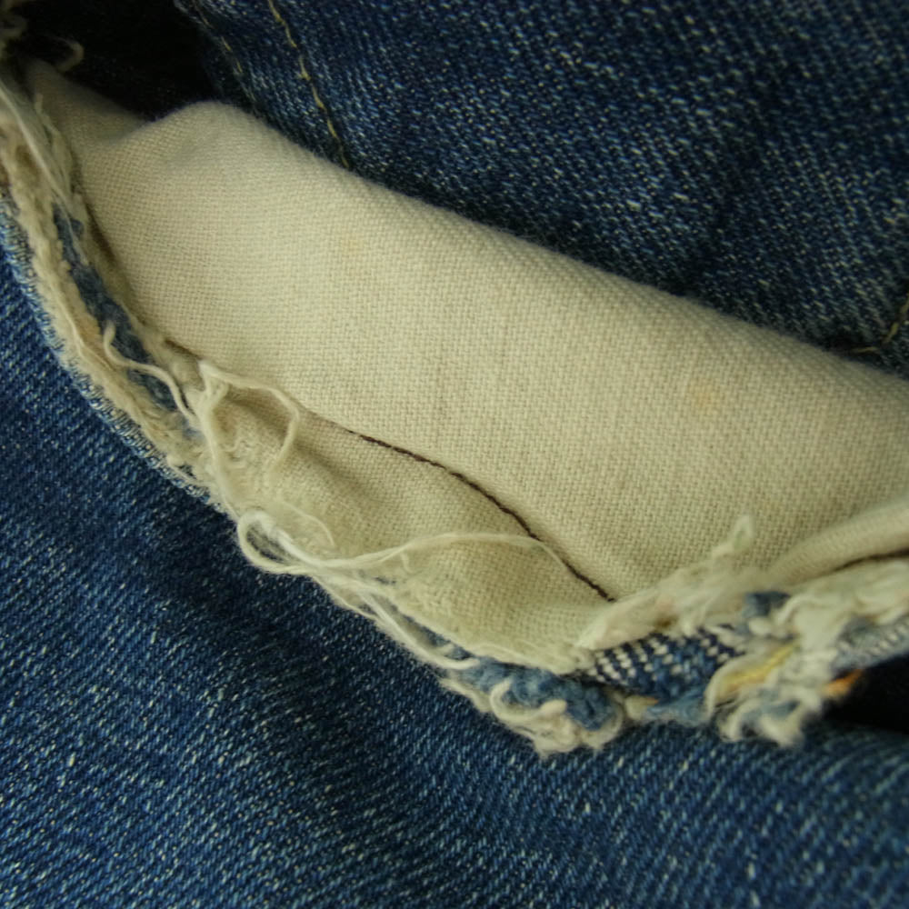 Levi's リーバイス ヴィンテージ オリジナル 60s 501XX ギャラ無し紙パッチ 不均等V センターループ W34表記 デニム パンツ インディゴブルー系 W34【中古】