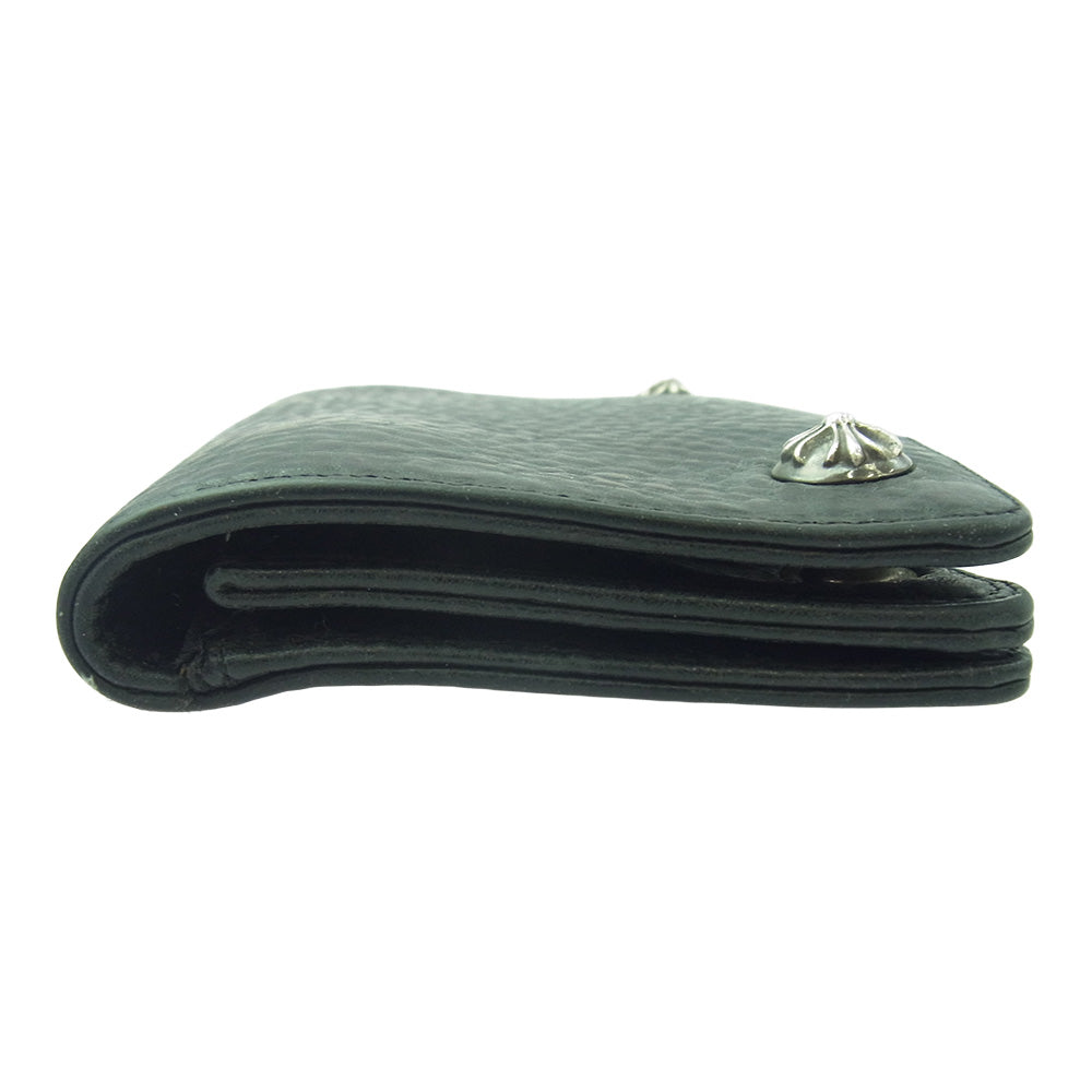 CHROME HEARTS クロムハーツ（原本無） 1ZIP クロスボール 1ジップ レザー ウォレット 財布 ブラック系【中古】