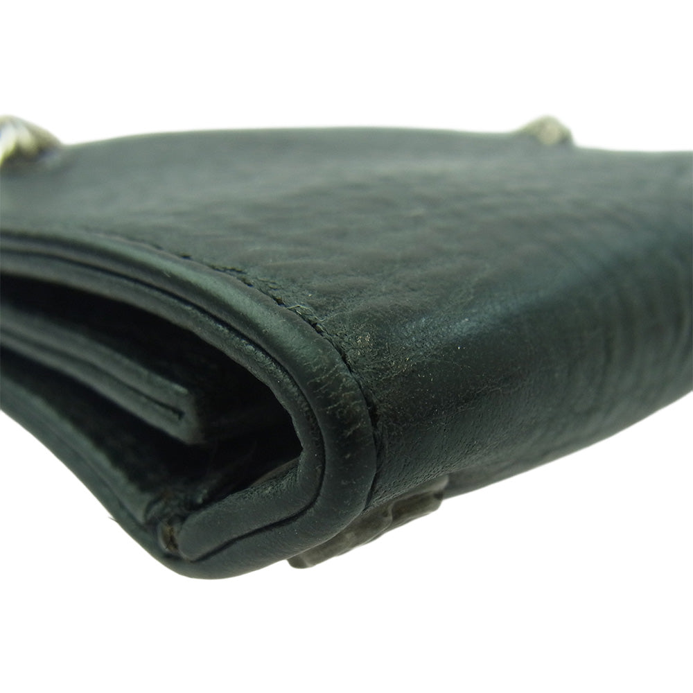 CHROME HEARTS クロムハーツ（原本無） 1ZIP クロスボール 1ジップ レザー ウォレット 財布 ブラック系【中古】