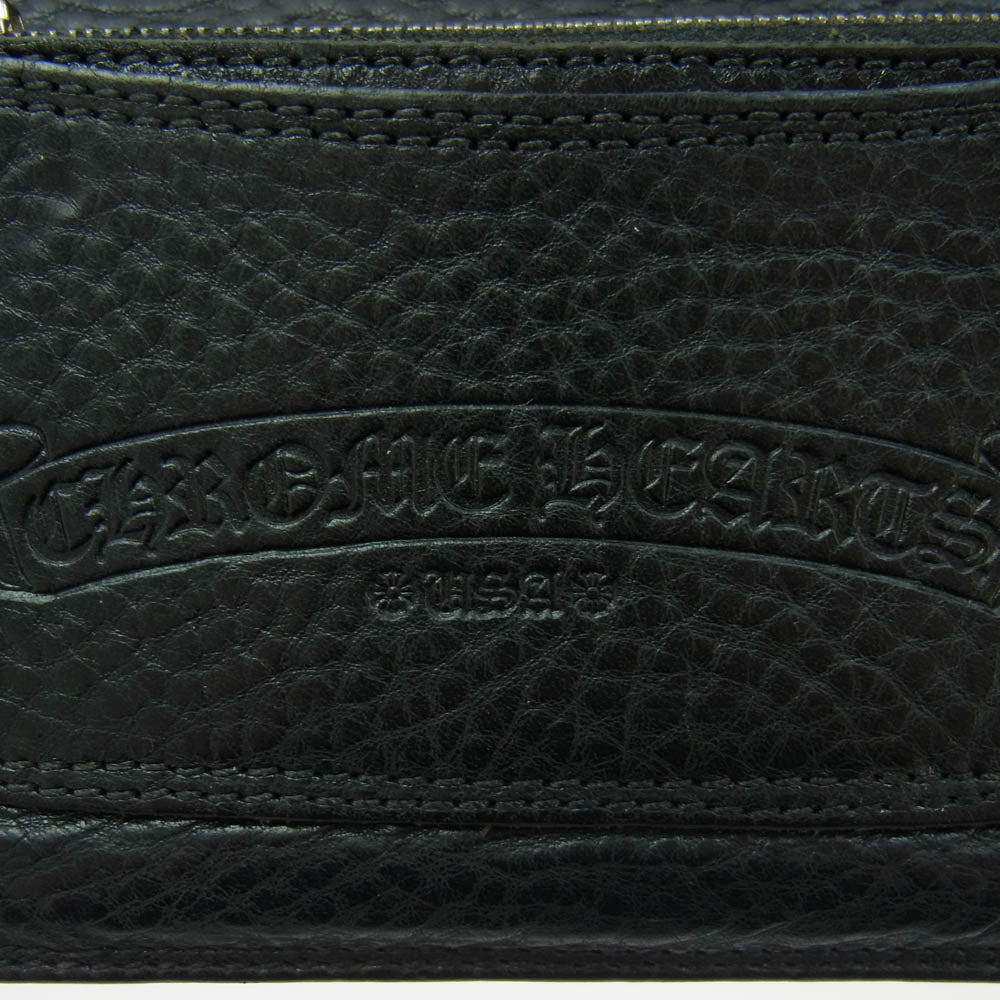 CHROME HEARTS クロムハーツ（原本無） 1ZIP クロスボール 1ジップ レザー ウォレット 財布 ブラック系【中古】