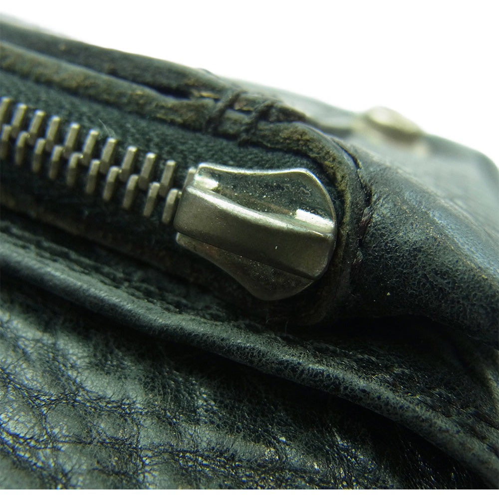 CHROME HEARTS クロムハーツ（原本無） 1ZIP クロスボール 1ジップ レザー ウォレット 財布 ブラック系【中古】