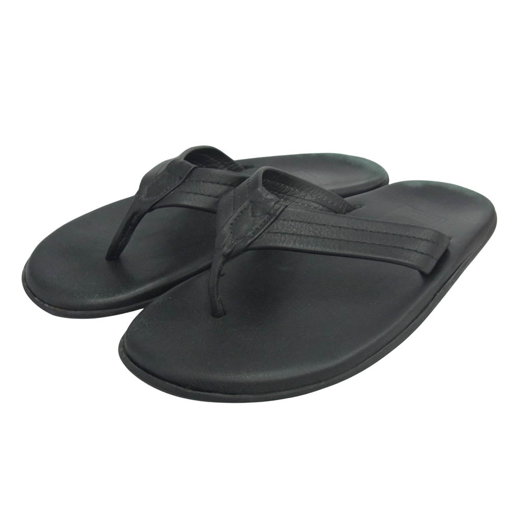 アイランドスリッパ PT202 TOCHIGI LEATHER THONG トング レザー スリッパ ビーチ サンダル ブラック系 9【中古】