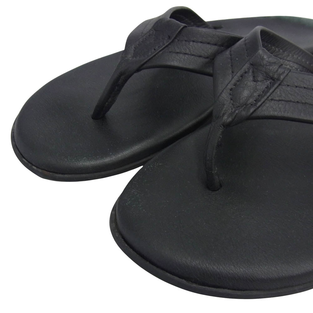 アイランドスリッパ PT202 TOCHIGI LEATHER THONG トング レザー スリッパ ビーチ サンダル ブラック系 9【中古】