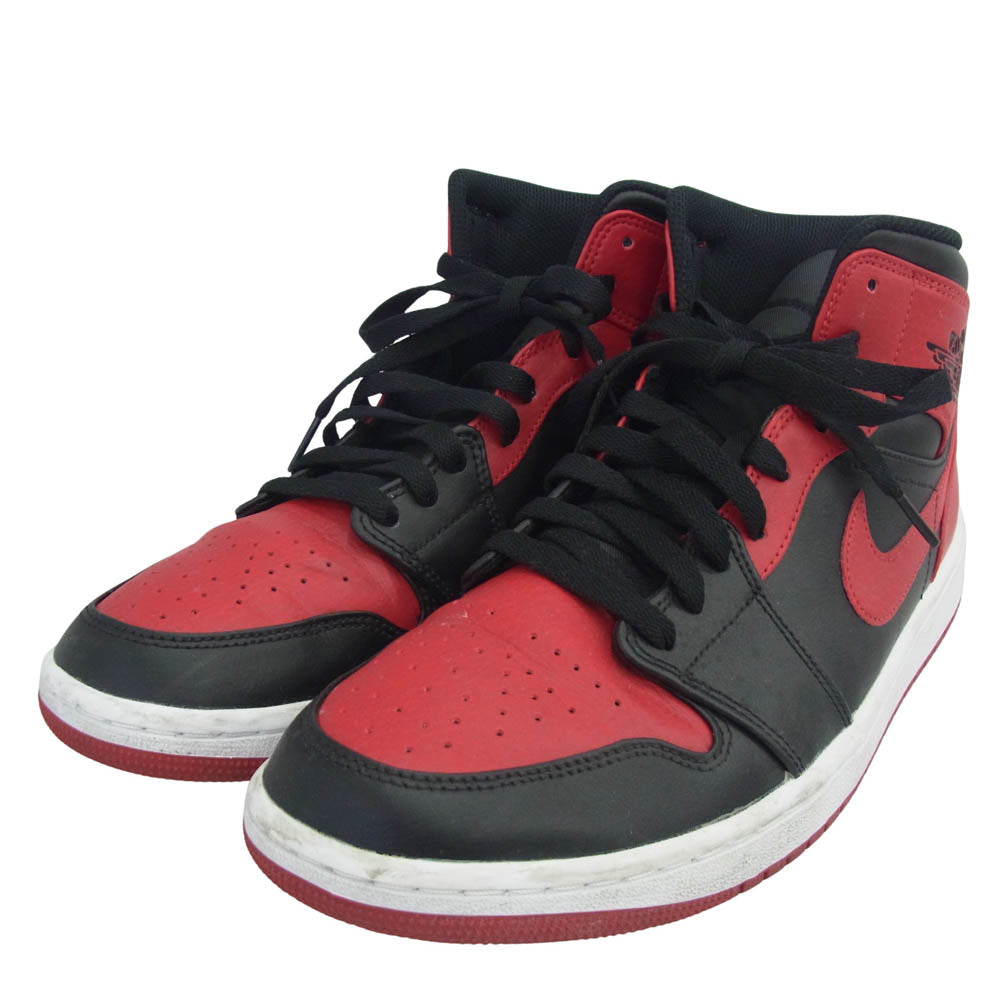 NIKE ナイキ 554724-074 Air Jordan 1 Mid エアジョーダン1 ミッド ブレッド スニーカー レッド系 ブラック系 27cm【中古】