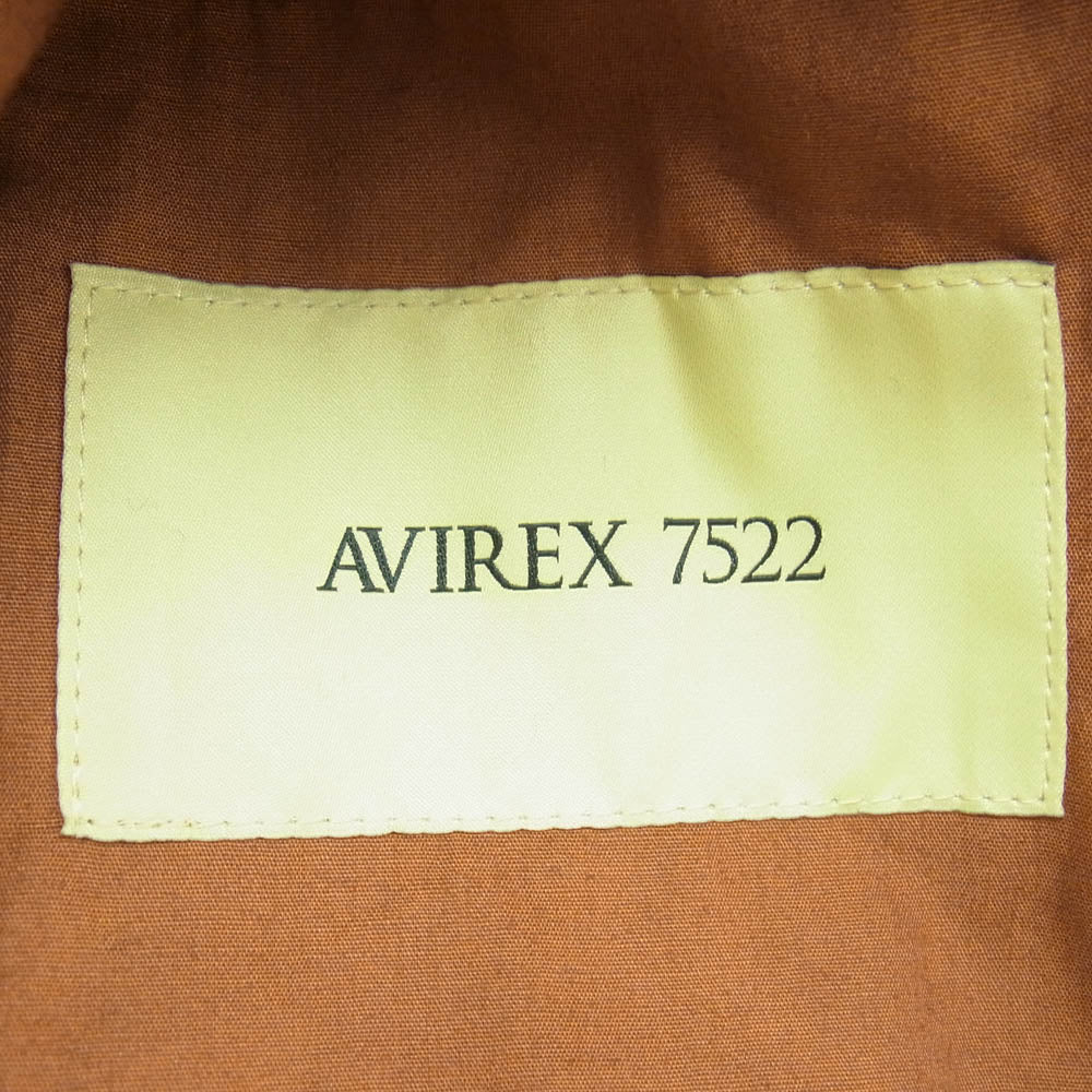 AVIREX アヴィレックス 7832950008 7522 A-2 ステアハイド オイルガーメント レザー フライトジャケット ブラウン系 L【中古】