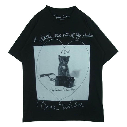 ビオトープ BOM-70220-A Bruce Weber ブルース・ウェーバー別注 10C Photo T-shirts キャットフォトプリント 半袖 Tシャツ ブラック系 XXL【中古】