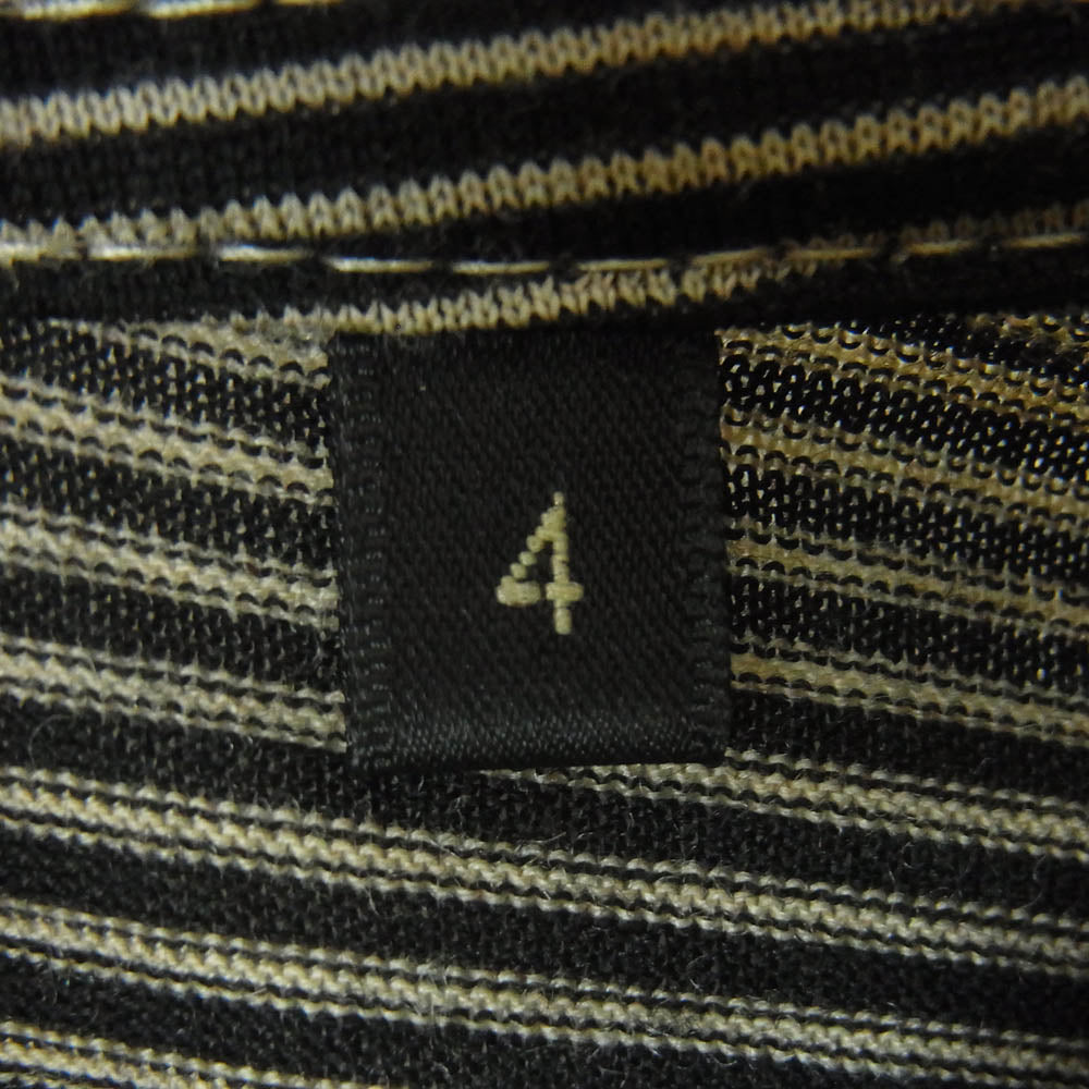 COMOLI コモリ 24SS Z01-05023 ボーダー サマーウール 半袖 Tシャツ 日本製 ブラック系 ベージュ系 4【中古】