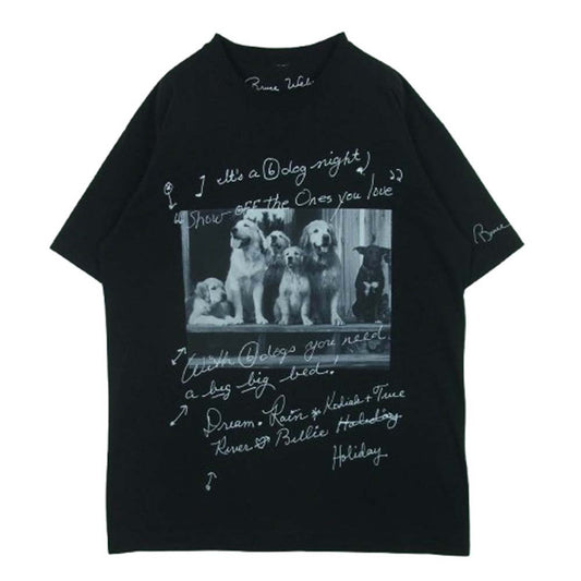 ビオトープ BOM-70220-A Bruce Weber ブルース・ウェーバー別注 10C Photo T-shirts ドッグ フォトプリント 半袖 Tシャツ ブラック系 XXL【中古】