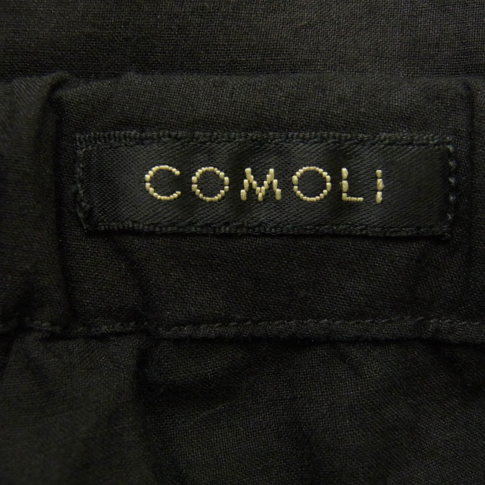 COMOLI コモリ 25SS B01-08005 KHADIコットン パジャマ ドローストリング パンツ ブラック系 3【中古】