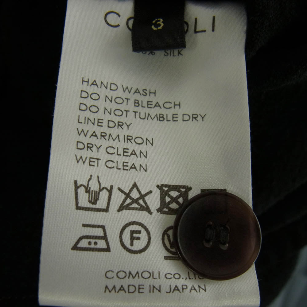 COMOLI コモリ 24SS Z01-01029 シルクノイルドット シャツ ジャケット ブラック系 XL【中古】