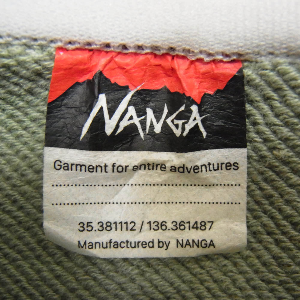 NANGA ナンガ NW2441-1F014-A MINI BOX LOGOEMBROIDERY SWEAT HOODIE ミニボックス ロゴ フーディー パーカー グリーン系 L【中古】