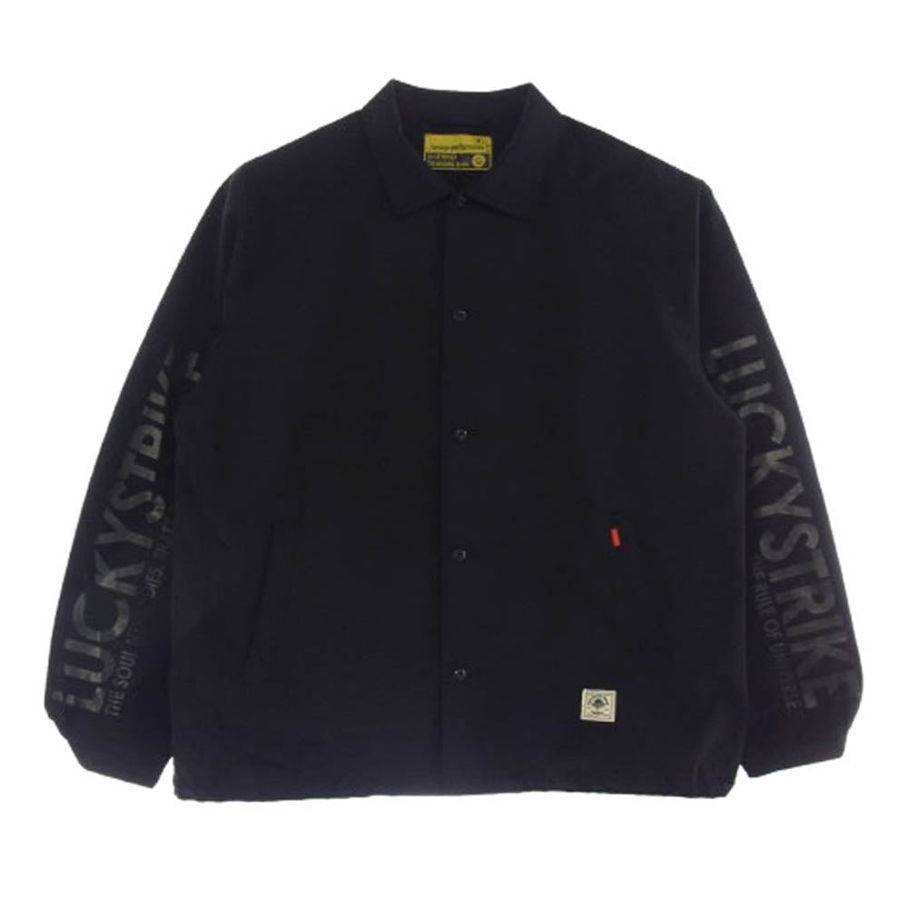GERUGA ゲルガ GR-J-57 LAID.BACK.TAYLOR 別注 LUCKYSTRIKE アームロゴ ナイロン シャツ ジャケット ブラック系 5【中古】